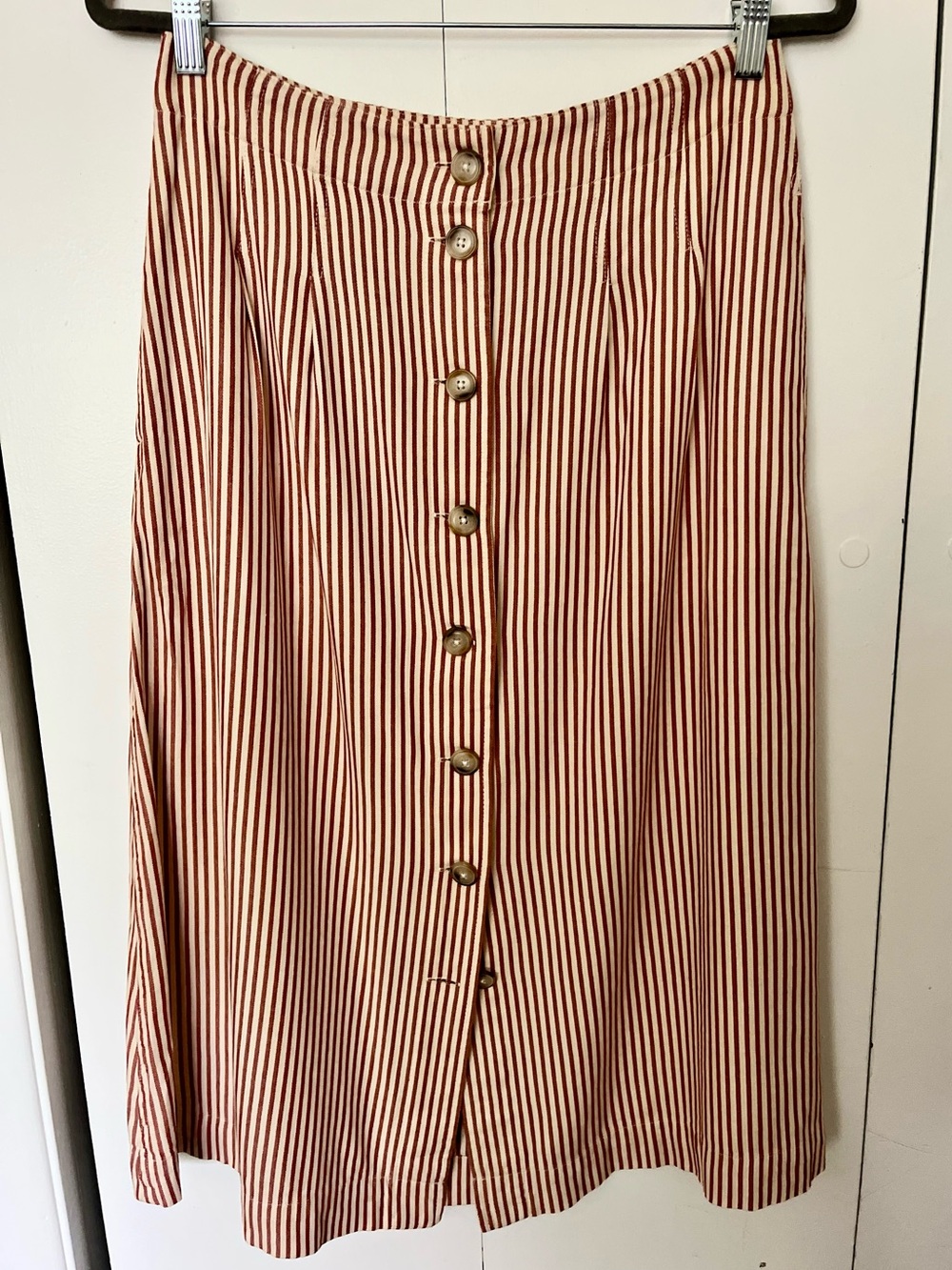 Madewell Button-Front Midi Skirt Size 6 Like New - Picture 2 of 7
